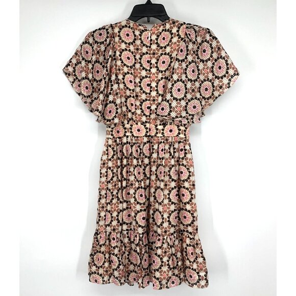 Kate Spade Dress Silk By The Pool Floral Print Mosaic Flutter NWT - Picture 9 of 13